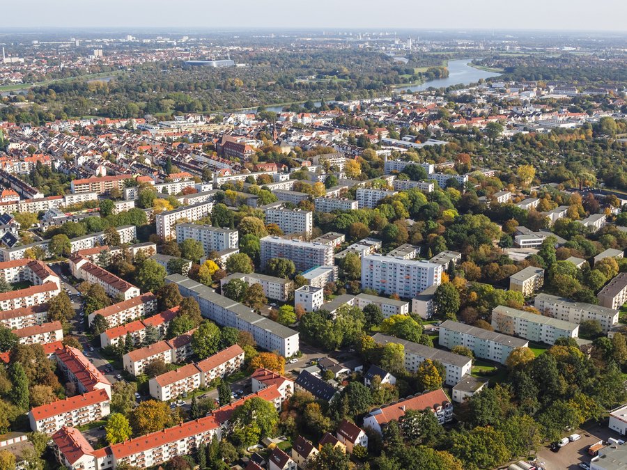 Luftbild des GEWOBA Quartiers Bremer Gartenstadt-Süd